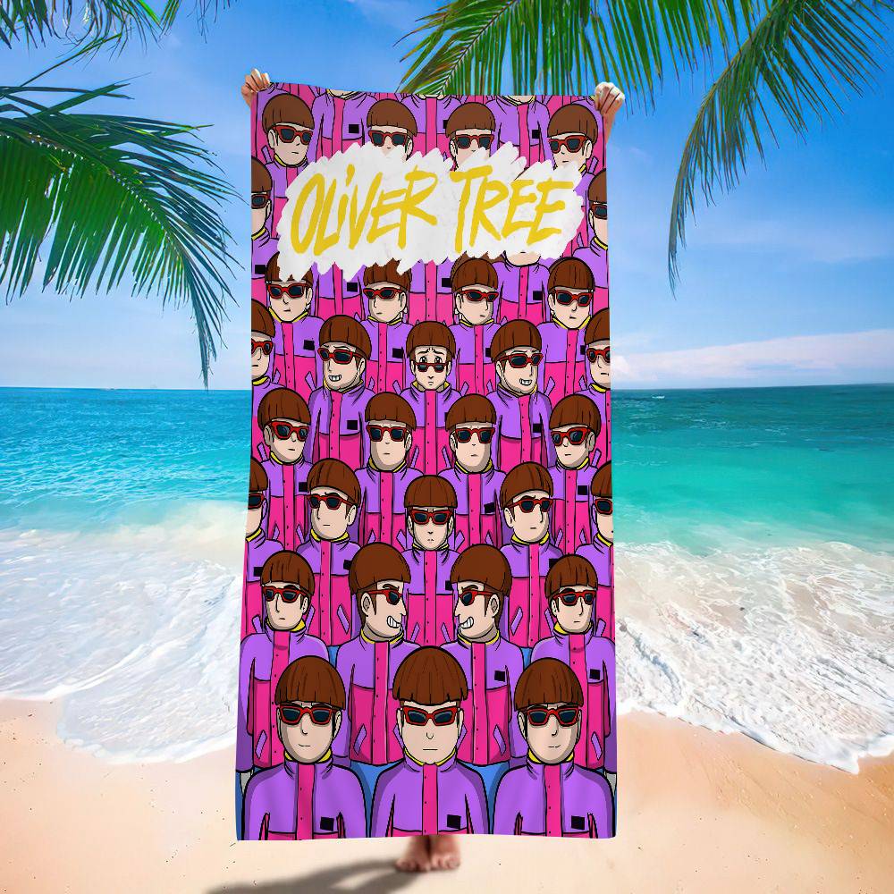 Asciugamano da Spiaggia Stampato in Microfibra del Cantante Oliver Tree Nickell Alpinismo Yoga Spiaggia Nuoto Corsa Asciugamano Morbido Assorbente