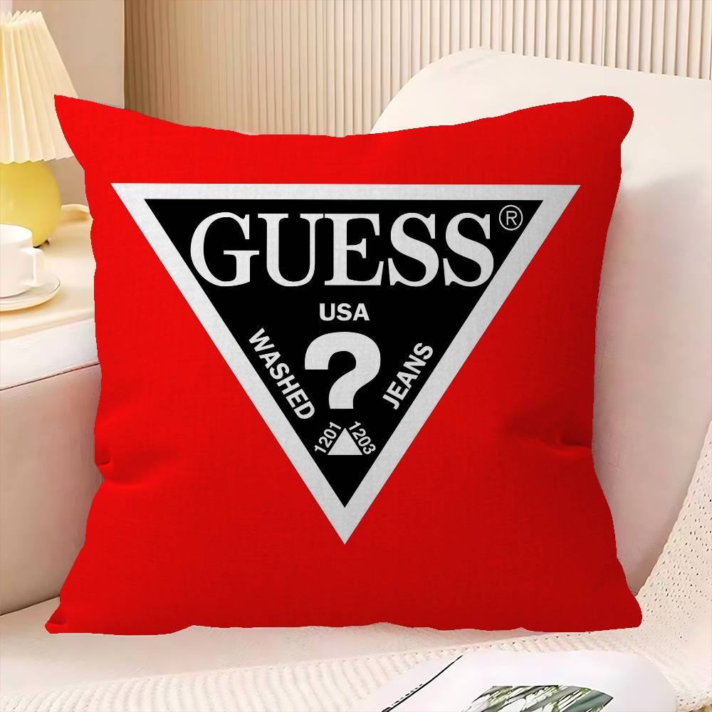 Fashion G_GuessS Logo Printed Office Cushion Pillowcase Car Cushion Cover45X45CM Lumbar Pillowcase Sofa Pillowcover