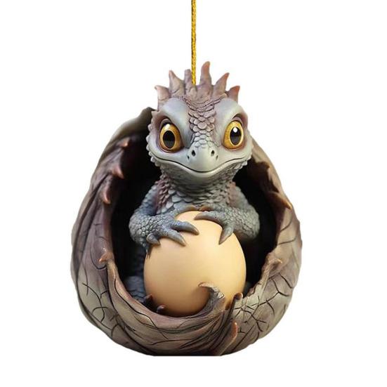 Christmas Pendant Xtmas Tree Dragon Pendant Cute Dragon Baby Egg Hanging Ornament for Home Car Decoration
