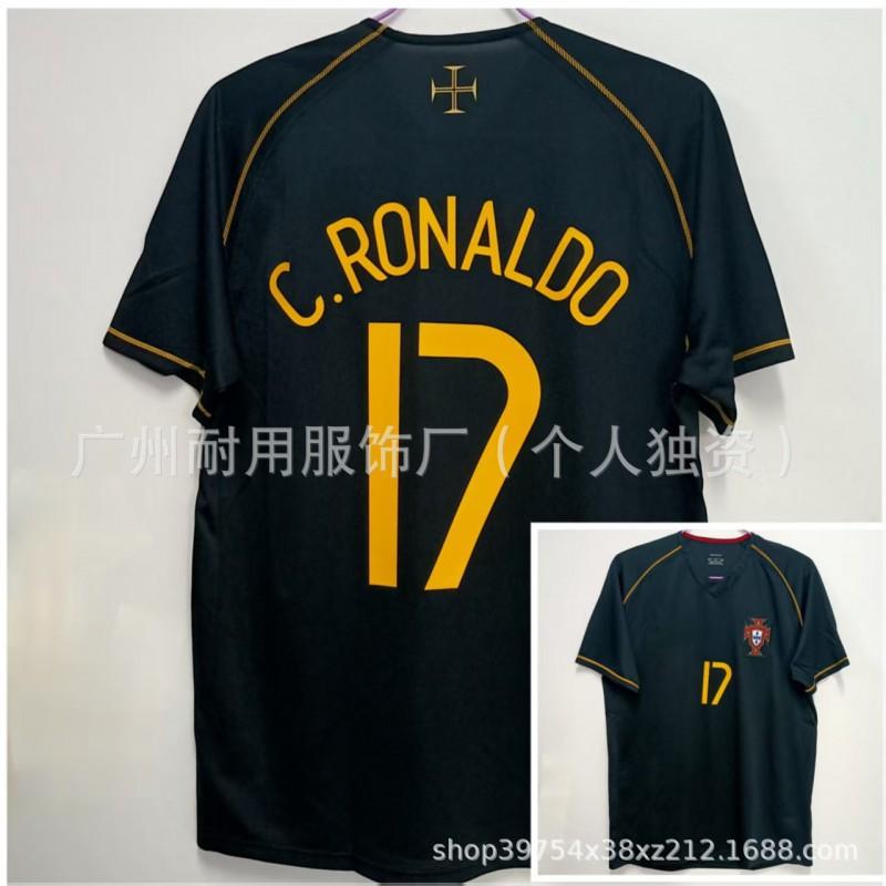 Retro Portugal Jerseys Commemorative Version No. 7 17 C Ronaldo Football Uniform Classic