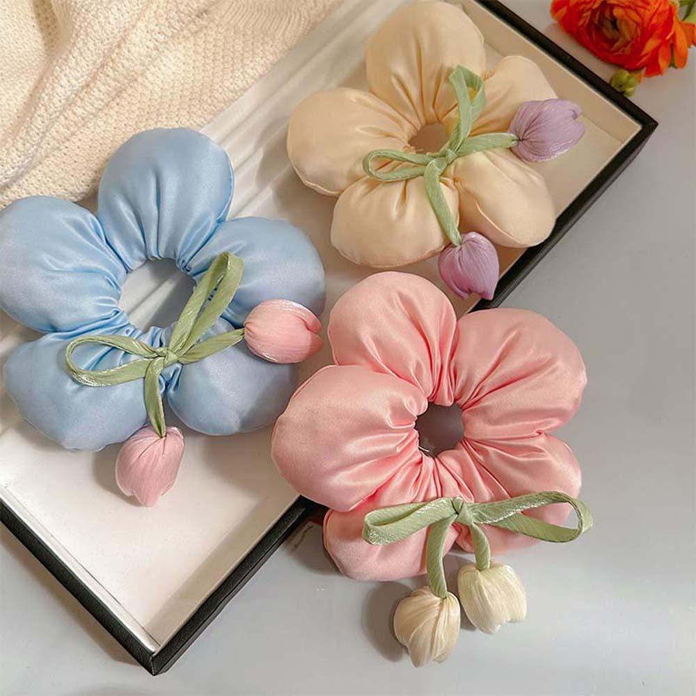Oversize Tulip Big Hair Rope Elastic Exaggerated Hair Ring Trendy Large Hair Scrunchies  Women