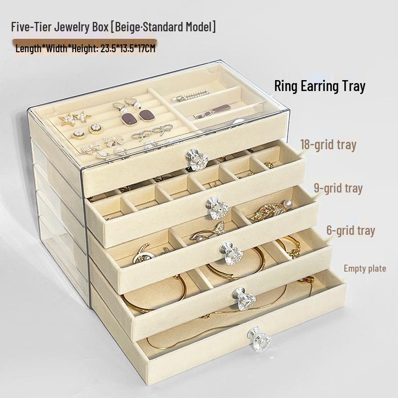 Elegant Multi-Layer Jewelry Storage Box for Necklaces & Earrings, Large Capacity Gift Box