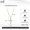 EFFIE QUEEN Stainless Steel 18k Gold Cross Zirconia Pendant Necklace Religious Jewelry for Women, Men Anniversary Gift STKN04