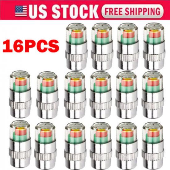 

16x Car Auto Tire Pressure Monitor Valve Stem Cap Sensor Indicator Warn 36psi US