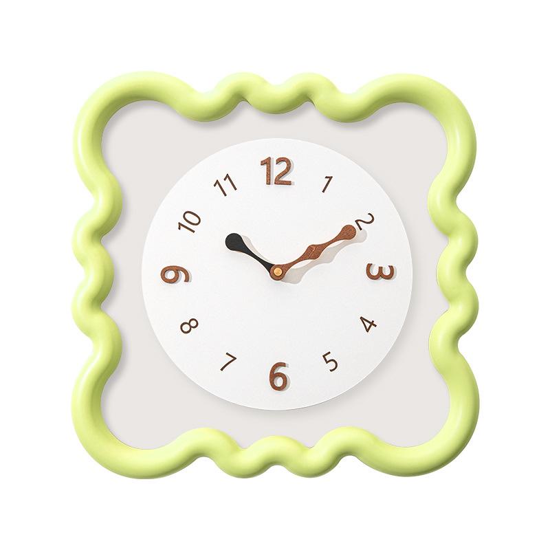 

Cream Style Biscuit Wall Clock Living Room Home Creative Clock Wall Hanging Modern Simple Atmospheric Clock Decoration Wall Clock Style-C-Milk Green