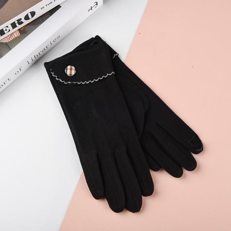 Nowe Damskie Rękawiczki z Futra Królika z Ekranem Dotykowym: Styl koreański Jazda na rowerze i jazda samochodem, Urocze podszycie z polaru na zimną pogodę