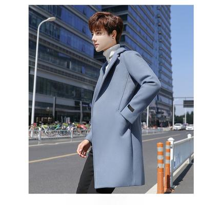 Casaco masculino Trench Coat Casaco masculino Casaco masculino de lã outono e inverno Casaco médio e longo solto