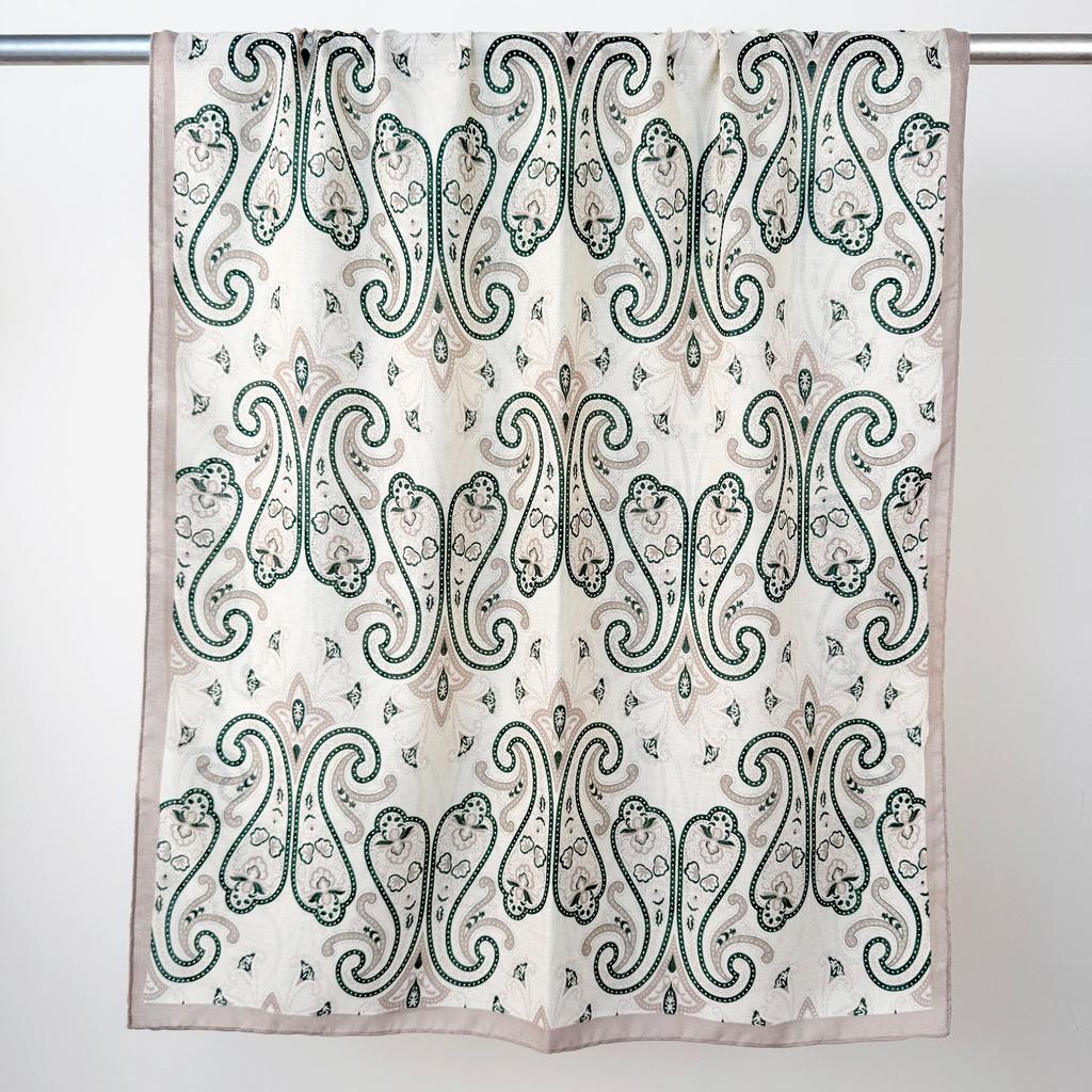 New Cotton and Linen Long Towel Travel Photography with Thin Shawl Fashionable Retro Cashew Flower Printed Long Towel