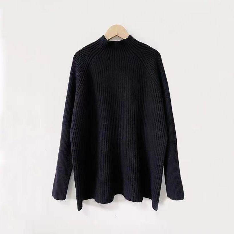 High End Fleece Lined Thickened Turtleneck Sweater for Women Autumn Winter Loose Plus Size Lazy Style Slimming Knitwear