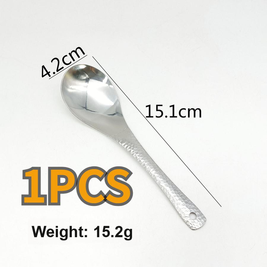 5 pcs Retro Style Hammer Spoon Stainless Steel Textured Spoon Household Thickened Dinner Spoon Children's Eating Spoon High-Visuality Dessert Spoon