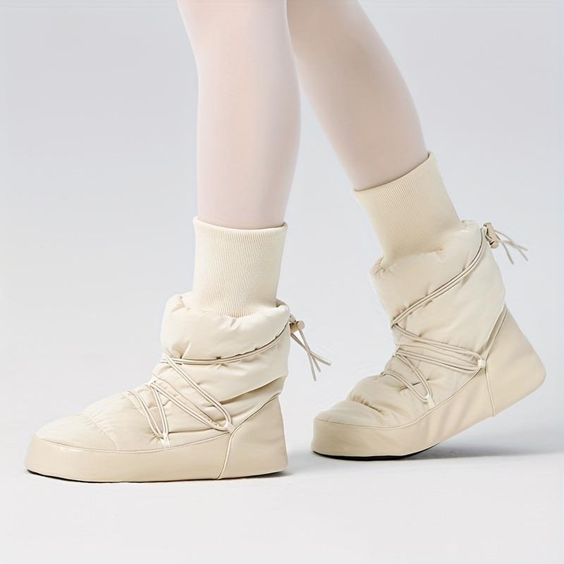 Voksne dansesko for trening Vintervarme Høye støvletter Fleecefôret Fortykkede Ytelsesdansesko Ballettsko