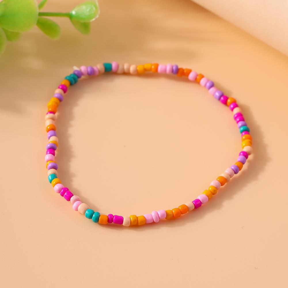 Bohemian Handmade Colorful Beads Anklet Summer Beach Beaded Ankle Bracelet Women Girls Holiday Jewelry Gifts