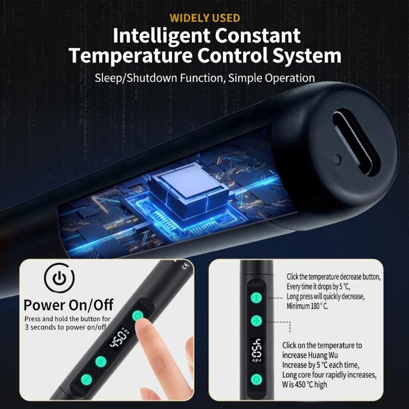 USB Soldering Iron Soldering Tool Adjustable Temperature Carrying Case Accessories Available Home Repair 230-450℃