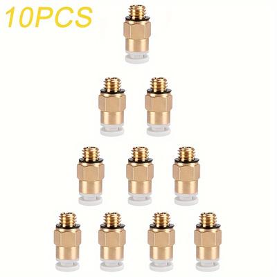 10pcs 3D Printer Repap Extruder Pneumatic Joint Kit with 4*2mm Pipe M6 Screw Accessories
