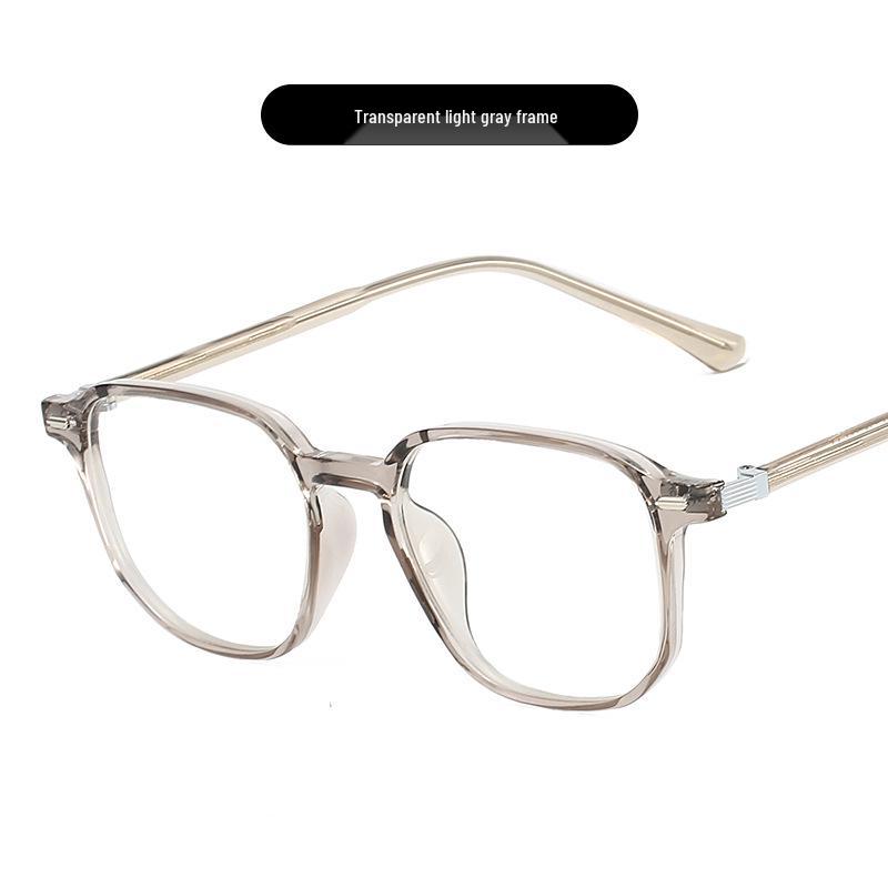 Women's Korean Polygonal Glasses, Myopia/Plano Lenses, Anti-Blue Light, Slimming for Large Faces, TR90 Bare Face Frame