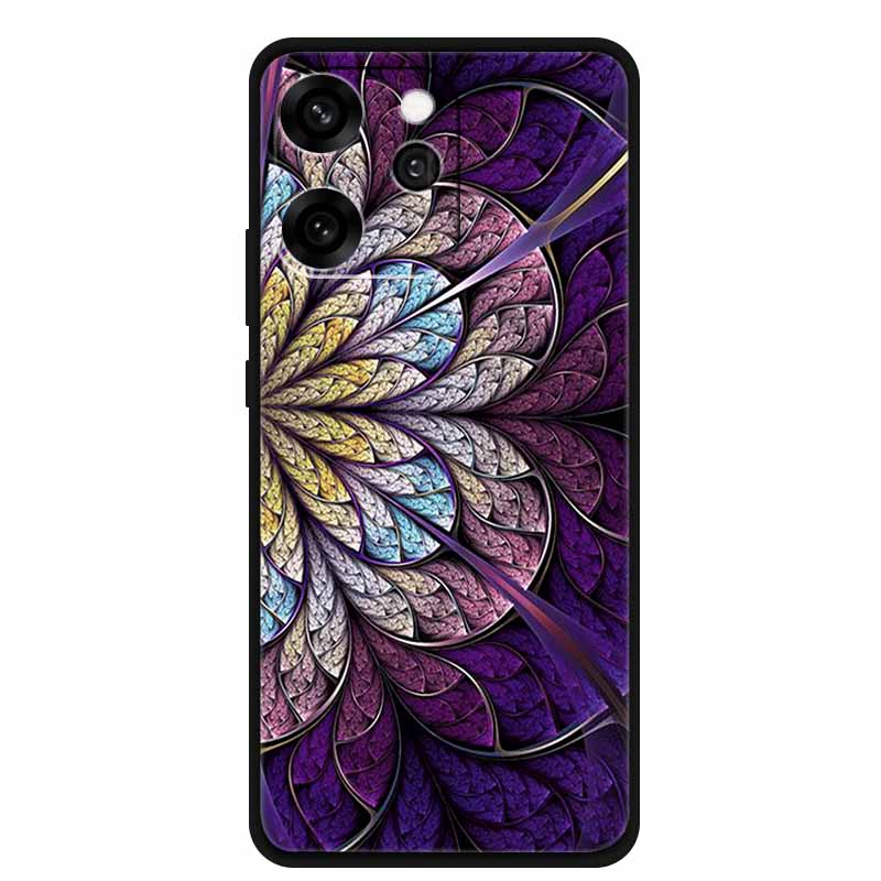 For Oppo Reno15 Phone Case TPU Soft Silicone Tech Style Case for Oppo Reno 15 Flower Heart-shaped Protector Cover PLW110 Coque