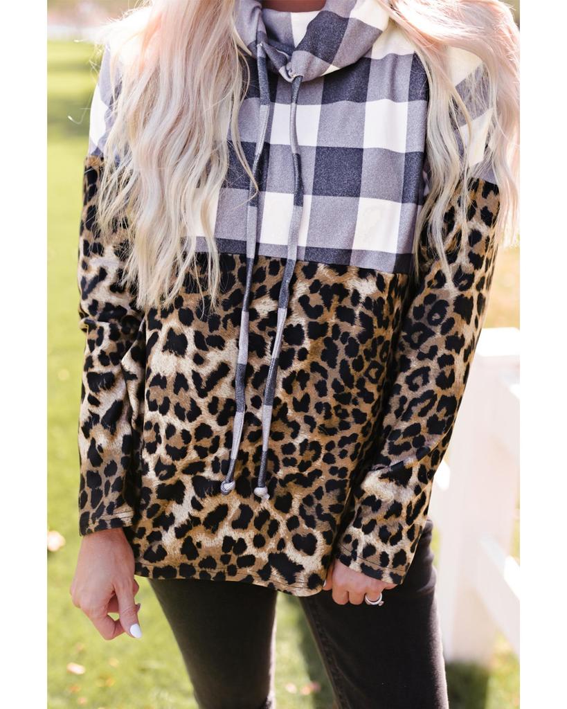 Azura Exchange Patchwork Cowl Neck Sweatshirt