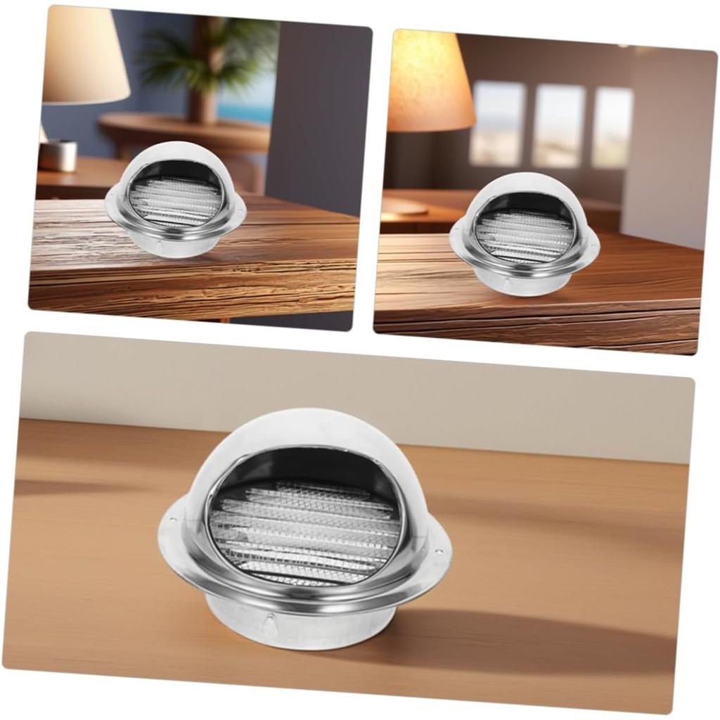 2pcs Stainless Steel Round Vent Cover Rainproof Dryer Vent Hood for Kitchen Bathroom and Laundry Room Easy Installation Optimal Airflow
