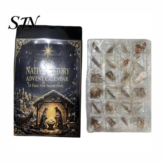 Balcony Hanging Pendant Heritage Acrylic Advent Calendar, Decorative Ornament, Durable Lightweight Christmas Calendar Blind Box for Home Bedroom