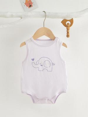 7A Anti-Bacterial Sleeveless Cotton Newborn Romper - Summer Breathable, Unisex, Thin Style, A-Class