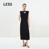 LESS 2025 Summer Off-Shoulder Sleeveless Long Dress