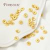 6mm 18K Gold Plated Round Spacer Beads For Jewelry Making,Brass Arcuate Embossing Beads Separators,Bead DIY Bracelet Accessories