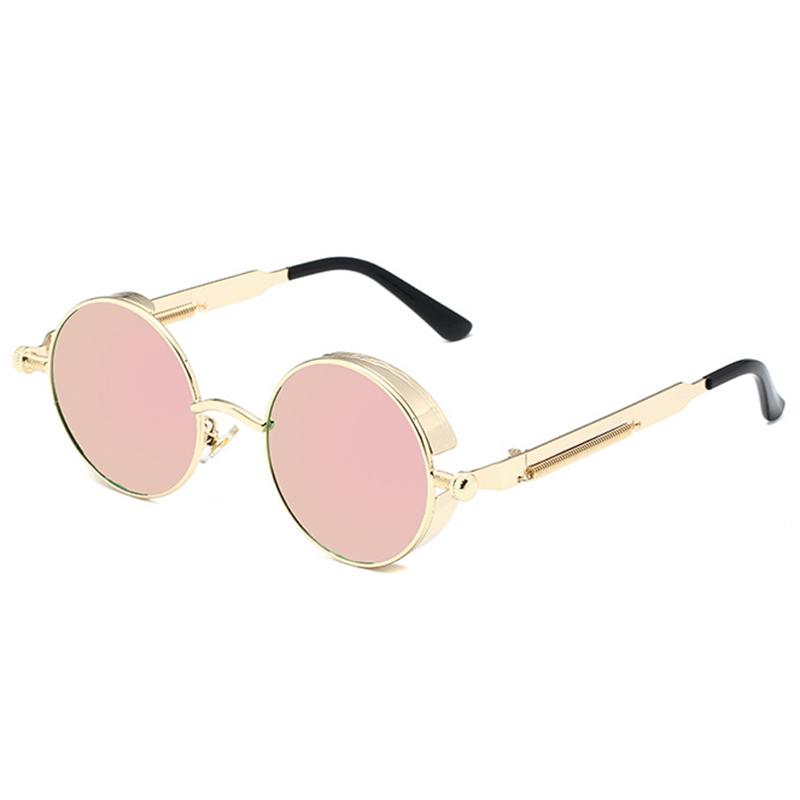 Gold Metal Sunglasses Gothic Steampunk Vintage Shield Eyewear Shades Prescription Sun Glasses 0 -0.5 -1.0 -2.0 To -5.0