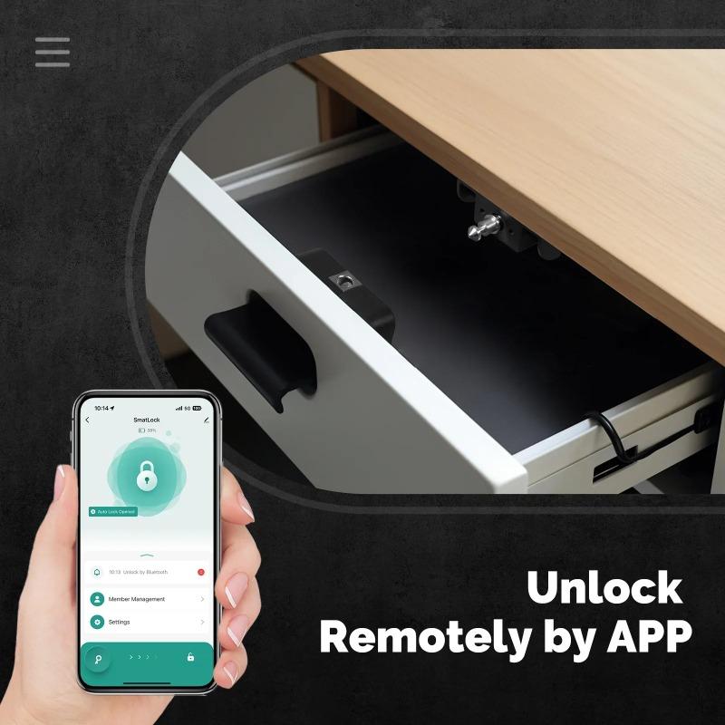 MOES Intelligentes Bluetooth Schubladenschloss Tuya App Fernsteuerung Schlüssellos IC-Karte Versteckte Sicherheitsmöbelverriegelung für Holzschrank Schließfach