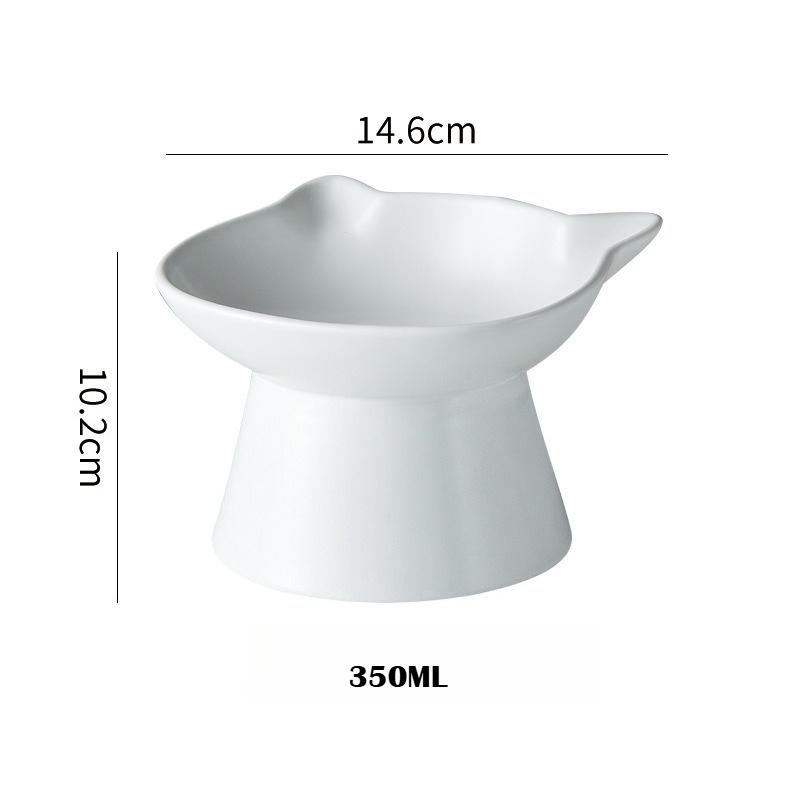 Wide Mouth Cat Bowl Cat Food Basin Ceramic High Foot Protection Cervical Spine Anti-knock Dog Bowl Pet Drinking Water Food Bowl