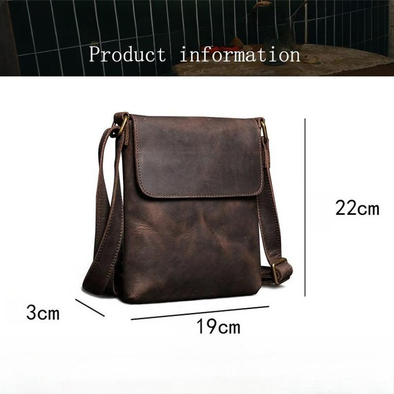 High Quality Messenger Bag for Men Genuine Leather Crossbody Bag Male Easy Travel Shoulder Bag for Tablet Men's Leather Handbag