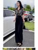 Women's Autumn 2025 Black Wide-Leg Pants: New Chinese Style Slim Fit Straight-Leg