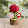 Hand-woven Crochet Flowers Potted Artificial Flower Table Decor Wedding Gift Photography Props Kintted Plant
