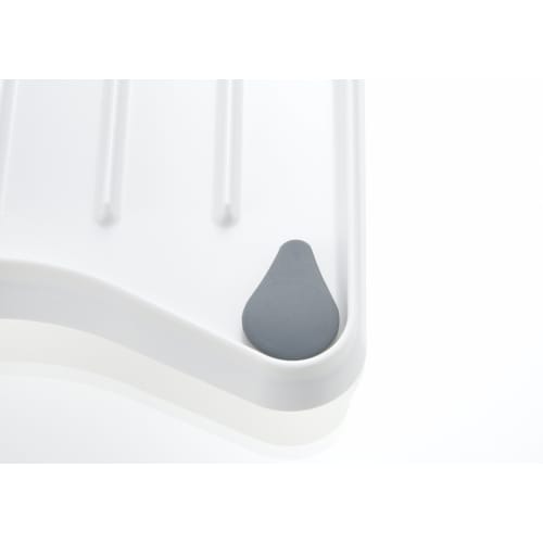 Richell Silicone Draining Tray, White, Shelly, 41 x 36.3 x 5.1 cm, Drainage Tray with Stop Valve, Large, Reversible, Antibacterial