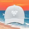 Heart Paw Print Baseball Cap Polyester Adjustable Casual Unisex Summer Beach Hat