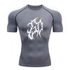 Men's Quick Dry Compression Athletic T-Shirt, White Extreme Brutal Death Metal Graphic Tee for Gym Workout Running Train