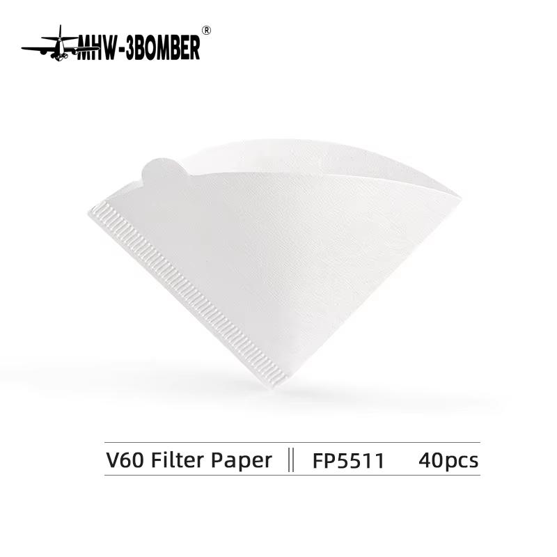MHW-3BOMBER Disposable Coffee Filter Paper Pour Over Coffee Dripper Accessories Filters 2 Cone Paper 1-4 Cup Home Barista Tools