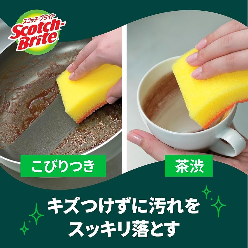 3M Scotch-Brite Non-Scratch Cleansing Hybrid Kitchen Sponge Orange 6 Pcs