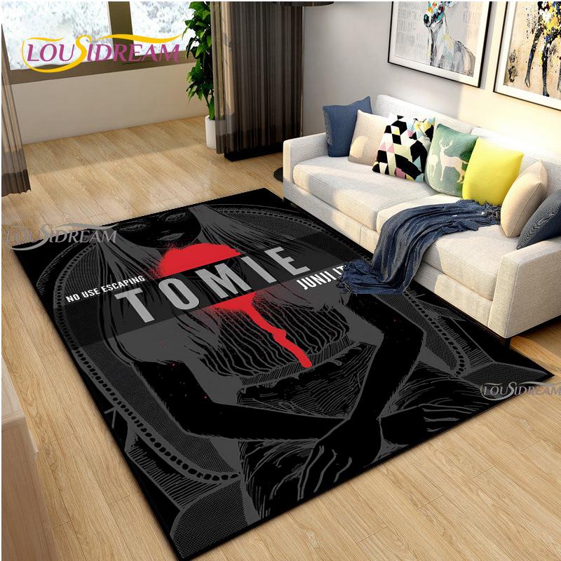 Junji-Ito fear Carpet for Living Room Bedroom Rug Kitchen Kid Door Unslip Floor Mat Birthday gift photography props Alfombra Rug