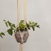 Handgewebte Hanfseilpflanzen Blumentopf Hängekorbhalter Netz Gartendeko