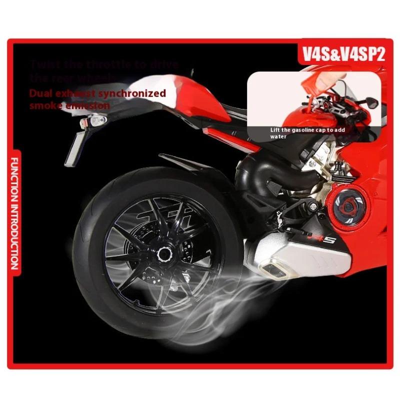 1/6 Ducati V4SP2 Rennmotorrad Legierung Druckgussmodell Dynamischer Kupplungsornament Spielzeug für Jungen Geburtstagsgeschenk für Freunde
