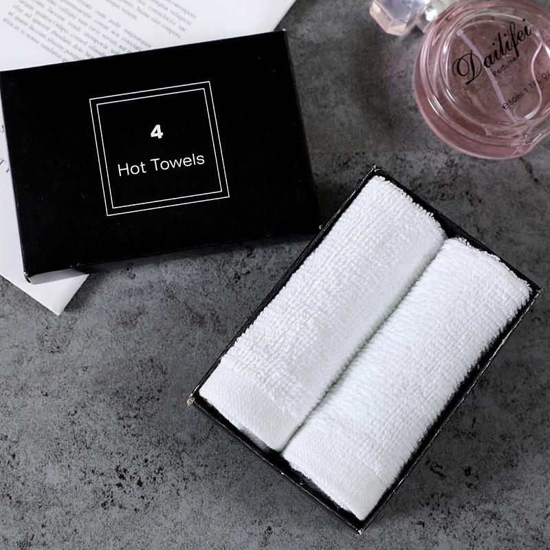 4Pcs 25x25cm Square White Soft Terry Cotton Home Kitchen Bathroom Multifunctional Cleaning Hand Towel