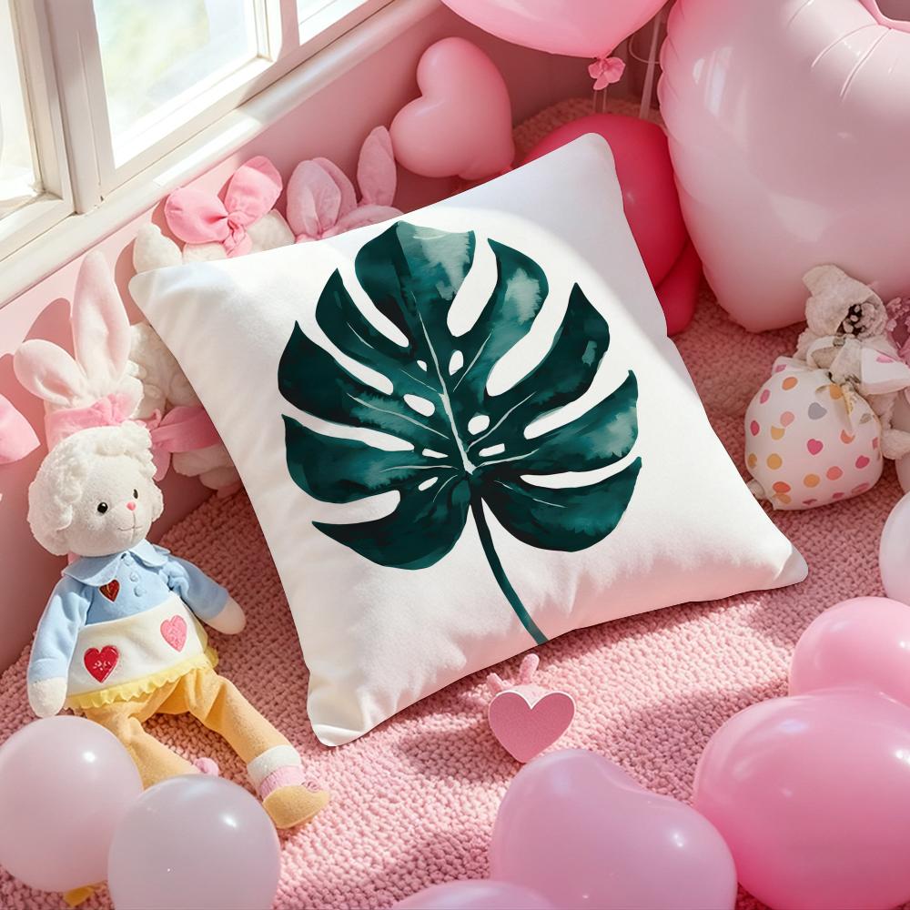 Modern style Leaf Cushion Cover Pattern Printed Pillowcase for Living Room Sofa Cushion Cover & Bedroom Decor