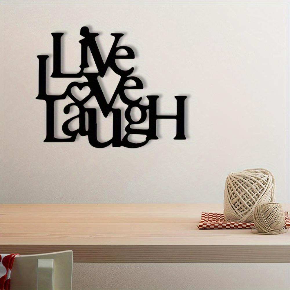 Live Love Laugh Metall Wandkunst, Vintage Pulverbeschichtetes Eisen Inspirierendes Zitat für Wohnzimmer Dekoration, Bauernhaus Hängendes Ornament, Geschenk für Hausliebhaber