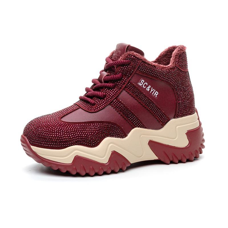 

Daddy Shoes Женская зимняя толстая подошва для отдыха и спорта Forrest Gump Shoes 40 красный