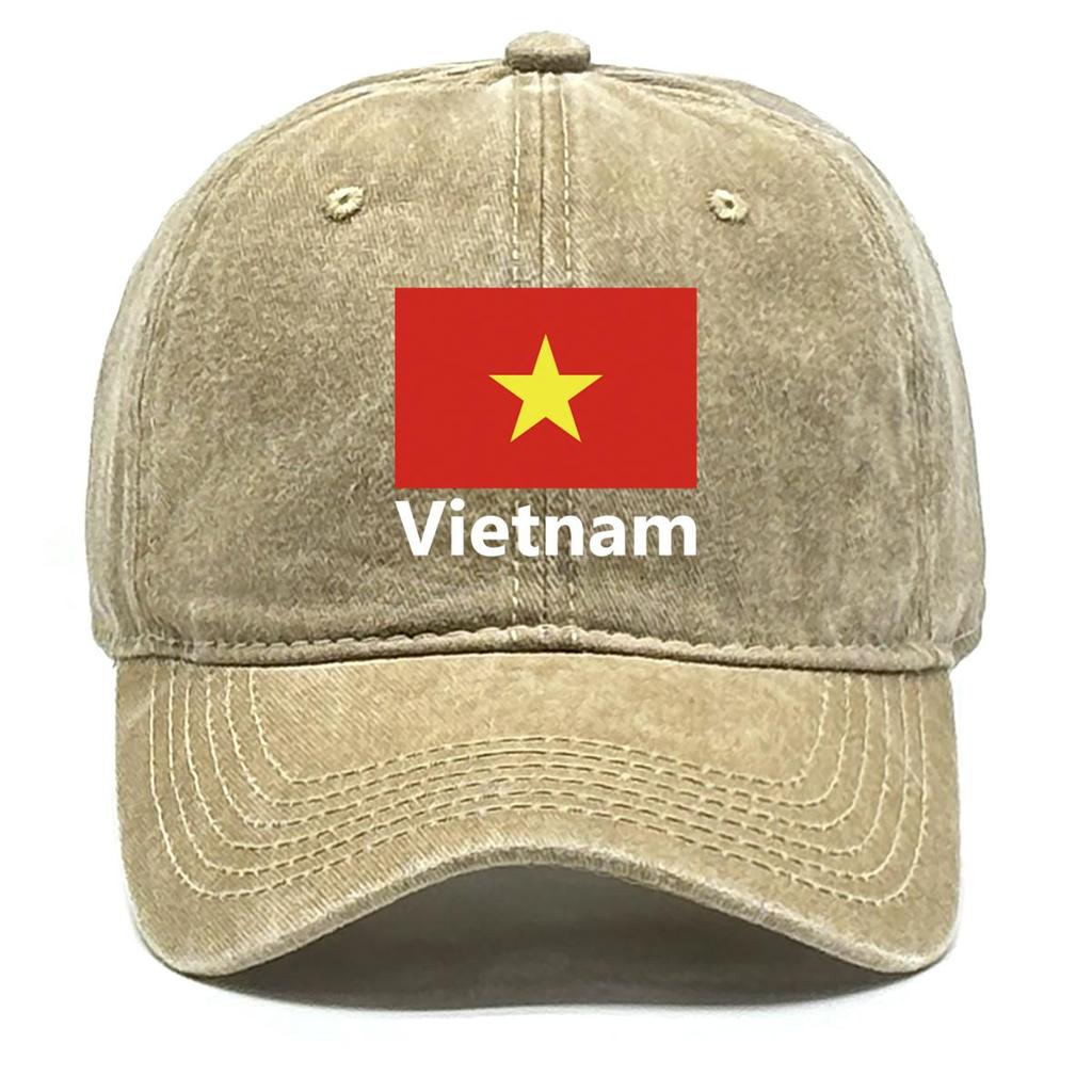 Flag of Vietnam Print Snapback Baseball Hat, Patriotic Dad Hat Hip Hop Adjustable Strap Sporting Raw Brim Adjustable Baseball Cap