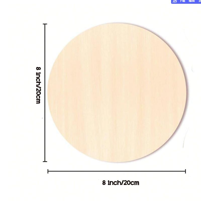 10pcs Round Wood Pieces 10-30cm Blank Plaques for DIY Craft Pyrography Scrapbooking Building Model Projects