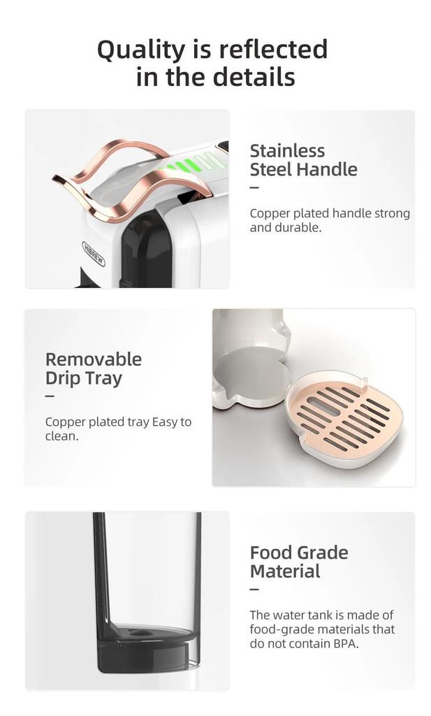 Mehrere Kapselkaffeemaschine, Heiß/Kalt Dolce Gusto Milch Nespresso Kapsel ESE Pad Gemahlener Kaffee Cafeteria 20Bar 5 in 1, H2B