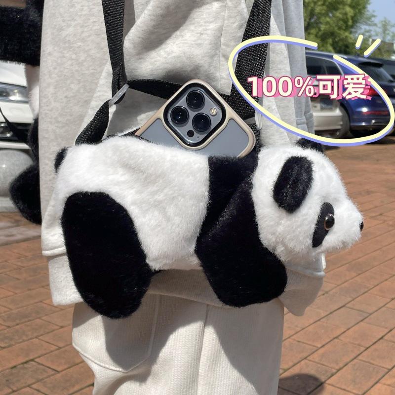 Adorable Panda Plush Backpack Large Capacity Storage Bag Childrens Gift Day