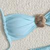 Metal Shell Decoration Bikinis Sets Sexy Swimsuit Women Solid Swimwear Bathing Suit Two Piece Set