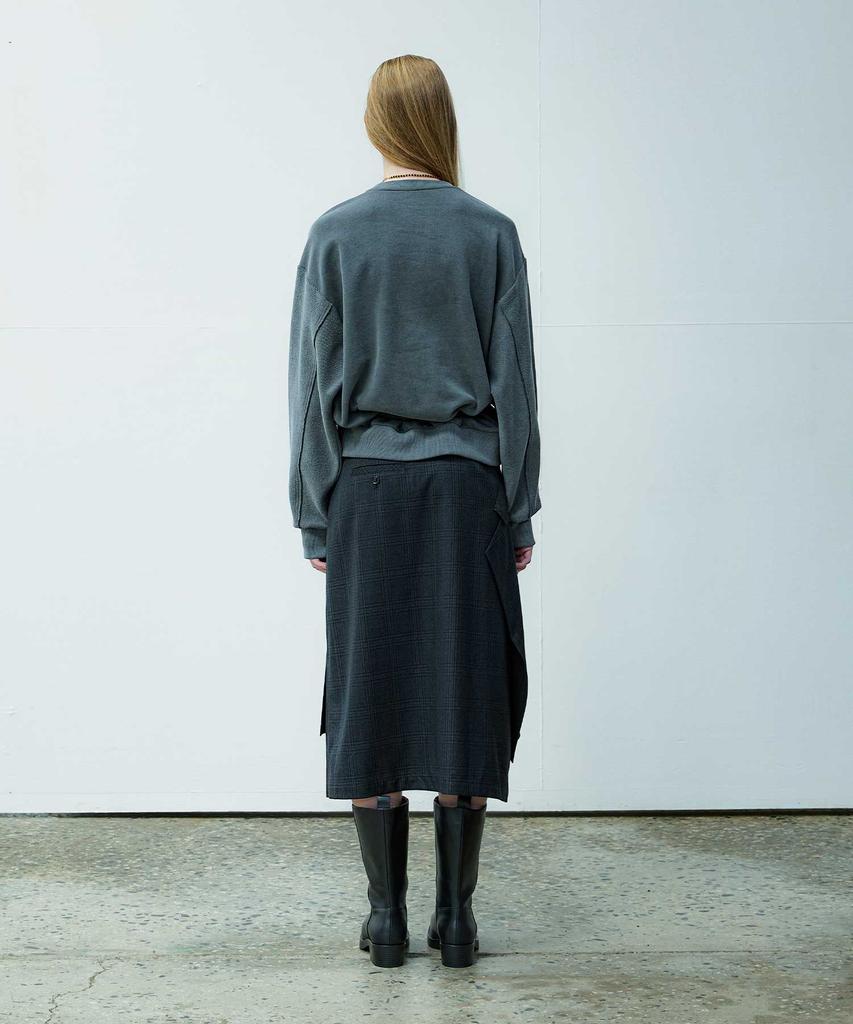 Yusentig Asymmetrical Check Pattern Skirt Aw4As6609E